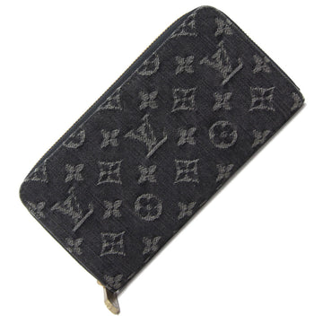 Louis Vuitton Round Wallet Monogram Denim Zippy M95614 Noir Men Women