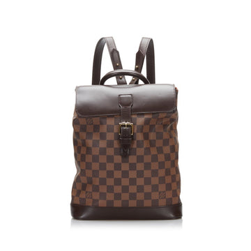 Louis Vuitton Damier Soho Rucksack Backpack N51132 Brown PVC Leather Ladies LOUIS VUITTON