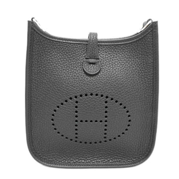 HERMES Evelyn TPM Shoulder Bag Black SV Metal Fittings Taurillon U Engraved Women's Men's