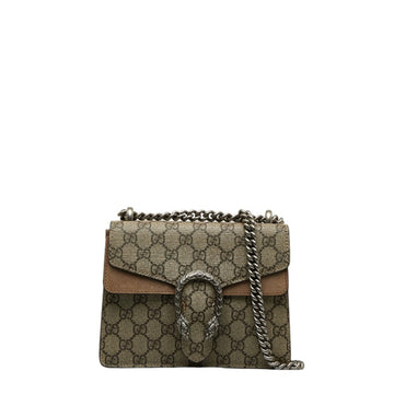 GUCCI GG Supreme Dionysus Chain Shoulder Bag 421970 Beige PVC Suede Women's