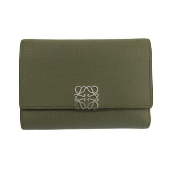 LOEWE Leather Vertical Trifold Wallet C821S33X01 Green Ladies