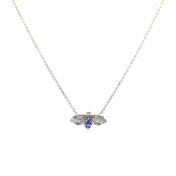 TIFFANY Paper Flower Firefly Necklace Women's Tanzanite Diamond Pt950 3.2g Platinum