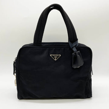 PRADA tote bag handbag mini black nylon leather number lock dial ladies USED