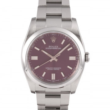 ROLEX Oyster perpetual 116000 red grape dial used watch men's