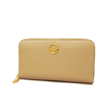 Fendi Long Wallet Women's Leather Long Wallet (bi-fold) Beige