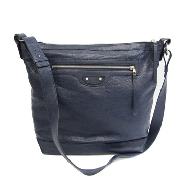 BALENCIAGA Day 272409 Women's Leather Shoulder Bag Navy