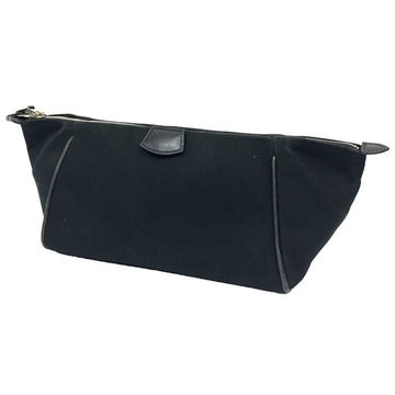 HERMES Pouch Canvas Black Men's Women's Back