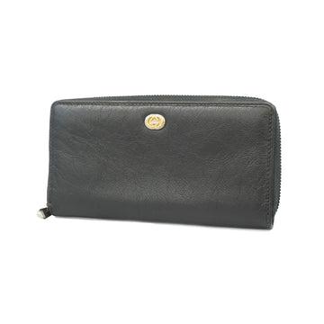 Gucci Interlocking G 575988 Women's Leather Long Wallet (bi-fold) Black