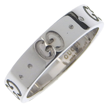 GUCCI Icon K18 White Gold No. 6.5 Women's Ring