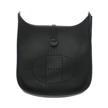 HERMES Evelyn 3 PM Black U Engraved [around 2022] Women's Taurillon Clemence Shoulder Bag