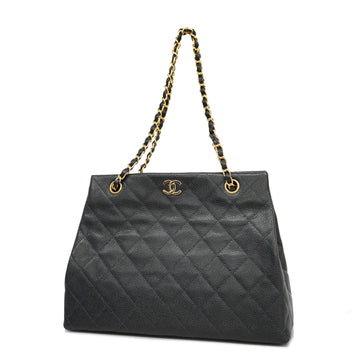 Chanel Matelasse Handbag Women's Caviar Leather Handbag Black