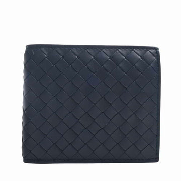 BOTTEGA VENETA Intrecciato Leather Bifold Wallet 193642 Navy