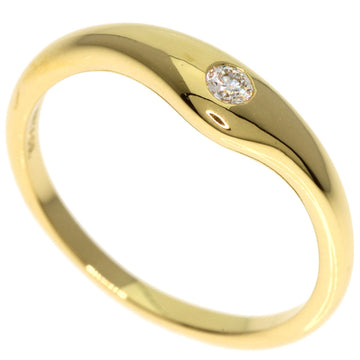 TIFFANY 1P Diamond Ring K18 Yellow Gold Women's &Co.