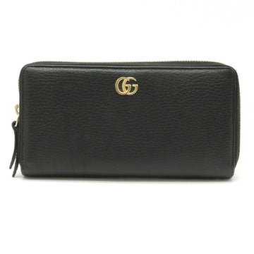 Gucci GG Marmont Petit Round Long Wallet Leather Black 456117