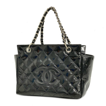 CHANEL Handbag Matelasse Patent Leather Black Women's