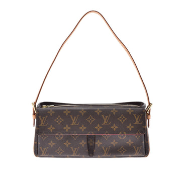 LOUIS VUITTON Monogram Vivasite MM USA Brown M51164 Women's Canvas Shoulder Bag