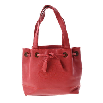 Chanel Red Ladies Caviar Skin Tote Bag