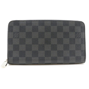 LOUIS VUITTON Zippy Organizer Long Wallet N63077 Damier Graphite Canvas Black CA2079 Men's