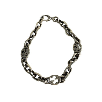 GUCCI Interlocking G GG Logo Silver 925 Chain Bracelet Accessory 95219