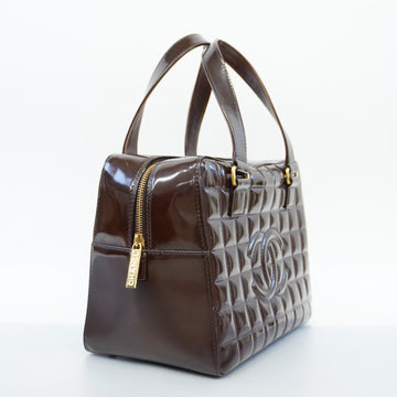 CHANELAuth  Chocolate Bar Handbag Women's Patent Leather Brown