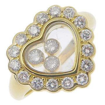 CHOPARD Happy Diamond Heart Size 4.5 Ring K18 Yellow Gold x Swiss Made Women's