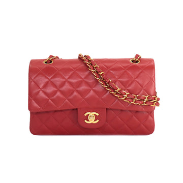 CHANEL Matelasse 25 Chain Shoulder Bag Leather Red A01112 Vintage Gold Hardware