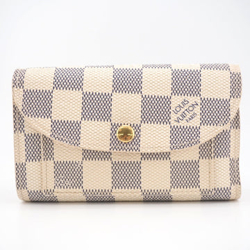 LOUIS VUITTON/ M9835T Suntulle Pochette Solo Bi-fold Damier Azur Coin Case White Ladies