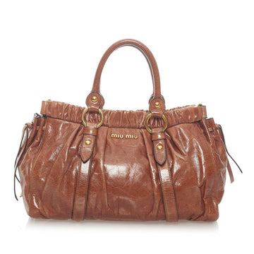 Miu Miu Miu handbag shoulder bag brown leather ladies MIUMIU