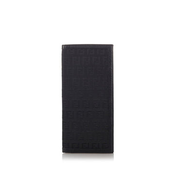 Fendi Zucca passport case 7M0115 black canvas leather men's FENDI