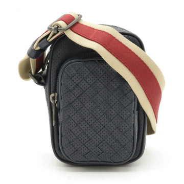 BOTTEGA VENETA shoulder bag pouch pochette punching leather navy blue 154554