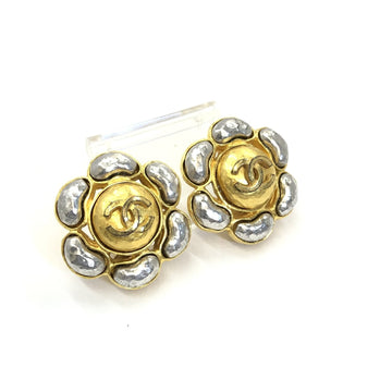 CHANEL Earrings Cocomark Flower Motif 97A Gold Silver Made in France Large Accessory Ladies ITLXOLBHL58O RLV0199M