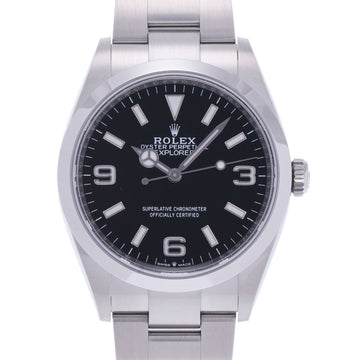 ROLEX Explorer 36 August 2023 124270 Men's SS Watch Automatic Black Dial