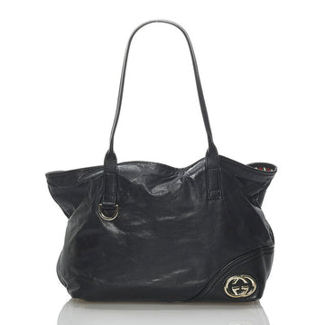 Gucci New Bullitt Handbag 169946 Black Leather Ladies GUCCI