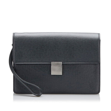 Louis Vuitton Taiga Celenga Clutch Bag Second Back M30782 Ardoise Black Leather Ladies LOUIS VUITTON
