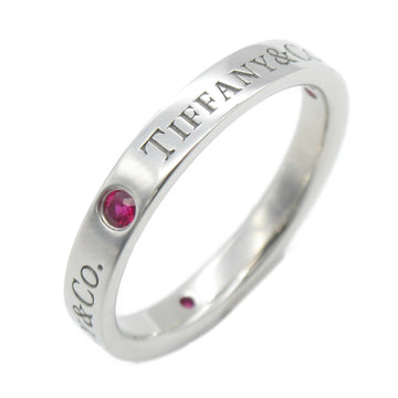 TIFFANY&CO Flat band 3P ruby ring Ring Red Pt950Platinum Rubis Red