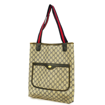 GUCCI[3cc2372] Auth  Tote Bag Sherry 39 02 003 GG Supreme Navy Gold metal