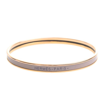 HERMES Uni Enamel Bracelet Gold/Beige Ladies