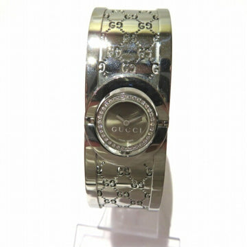 GUCCI Toile Wide Bangle 112L YA112503 Quartz Watch Wristwatch Ladies