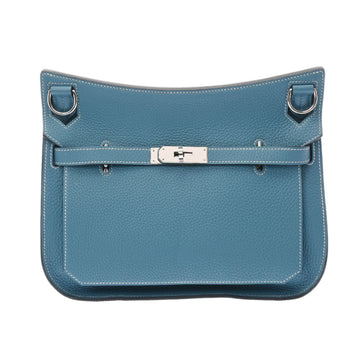 HERMES Gypsyere 28 Blue Jean Palladium metal fittings O engraved [around 2011] Ladies Taurillon Clemence shoulder bag