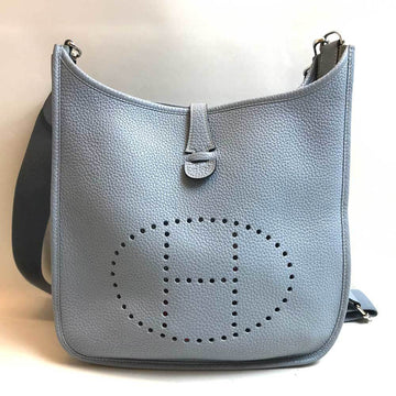 HERMES Bag Evelyn 3 PM Taurillon Clemence Shoulder P Engraved Blue Run