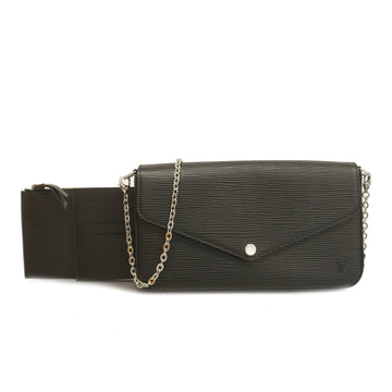 LOUIS VUITTONAuth  Epi Pochette Felicie M62648 Chain/Shoulder Wallet Noir