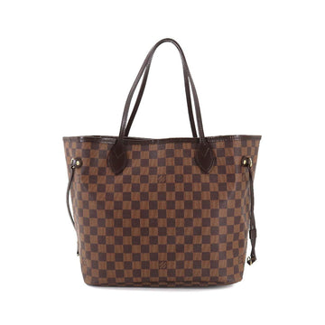 LOUIS VUITTON Damier Neverfull MM tote bag Ebene series N51105 brown gold metal fittings