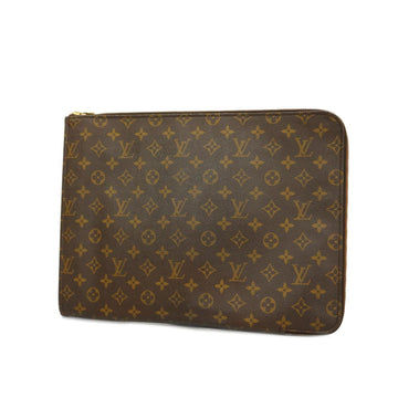 LOUIS VUITTON Clutch Bag Monogram Poche Document M53456 Brown Men's Women's Unisex