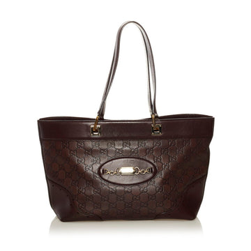 Gucci Shima Horsebit Handbag 145993 Dark Brown Leather Ladies GUCCI