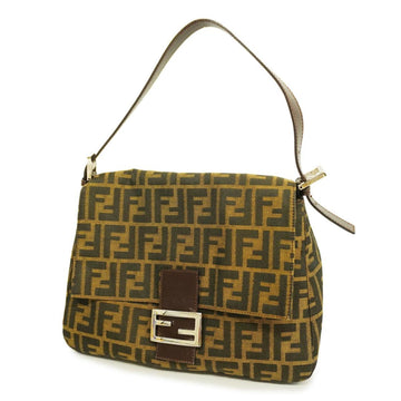 FENDI Handbag Zucca Nylon Canvas Brown Women's