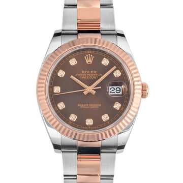 ROLEX Datejust 41 126331G 10P diamond index K18RG x SS combination random men's self-winding watch chocolate dial