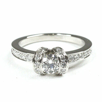 TIFFANY&Co. Ribbon Diamond Ring Platinum PT950 D0.42ct No. 10 Finished