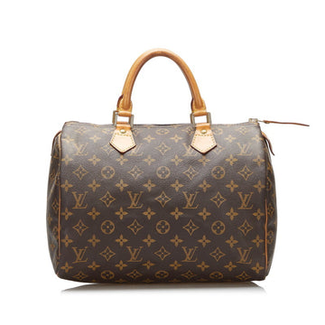 LOUIS VUITTON Monogram Speedy 30 Handbag M41526 Brown PVC Leather Ladies