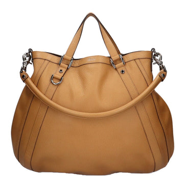 GUCCI shoulder bag leather camel ladies