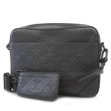 Louis Vuitton Monogram Shadow Duo Messenge M69827 Men's Shoulder Bag Black